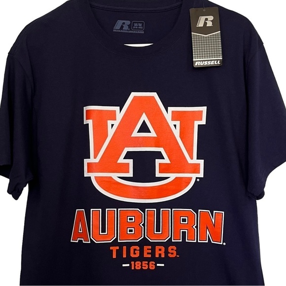 NWT Auburn University Tigers Russell Navy T-Shirt Size Medium - Picture 3 of 7